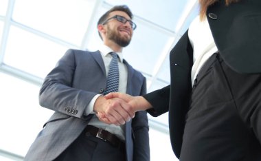 İş ortaklığı toplantı kavramı. Görüntü businessmans handsha