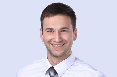 yakın çekim. bir başarılı bir iş adamın yüzü