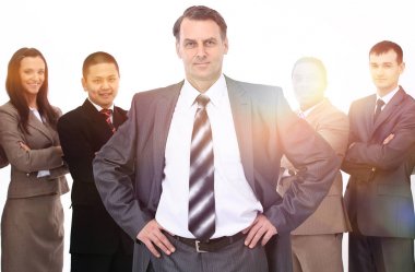 iş takım arka plan üzerinde işadamı