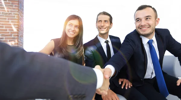 Closeup of a business handshake partners — Stock Photo, Image