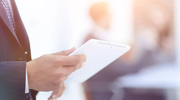 Closeup.businessman with tablet computer — Stock Photo, Image