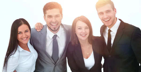 Ευτυχισμένος επιχειρηματικό team.isolated σε λευκό φόντο. — Φωτογραφία Αρχείου