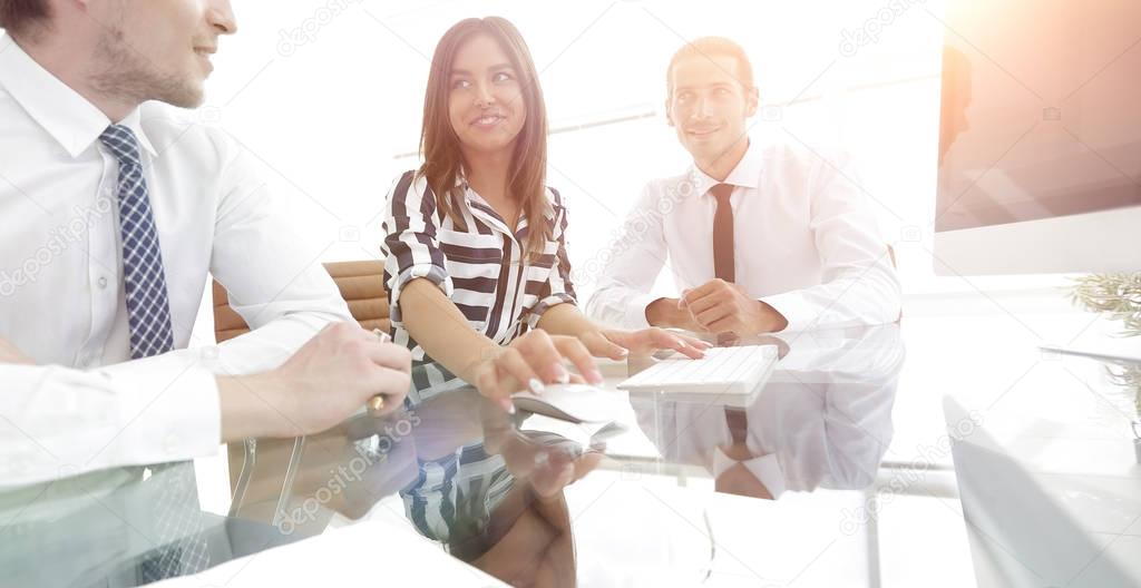 business team sitting at Desk
