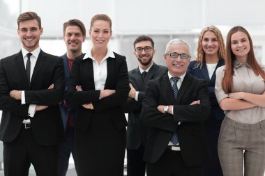 önde gelen bir iş takım closeup portresi.