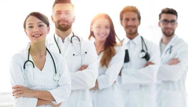 Porträt einer erfolgreichen Gruppe von Arztpraktikanten. — Stockfoto