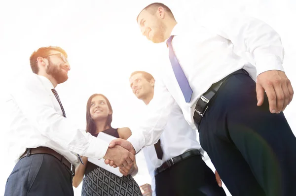 Obrázek pozadí handshake obchodních partnerů. — Stock fotografie