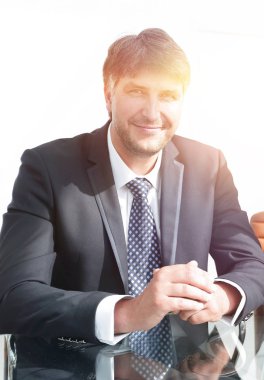 Office masada oturan iki iş adamları portresi