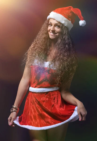 Beautiful woman wearing santa clause costume — Stock Photo, Image