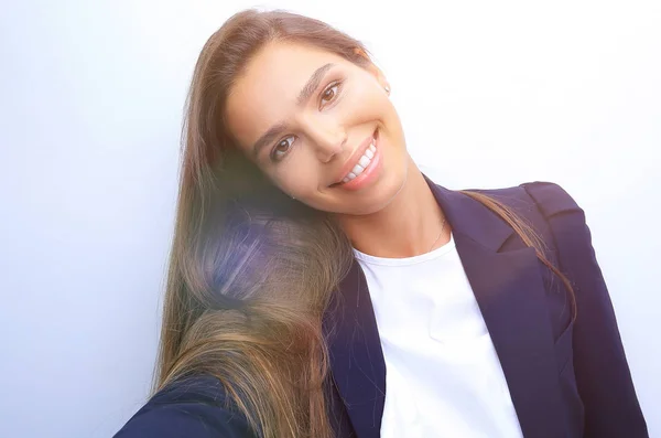 Closeup.friendly 若いビジネス女性 — ストック写真