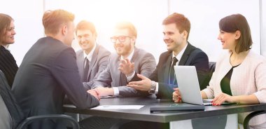 iş takım ile bir atölye iletken işadamı