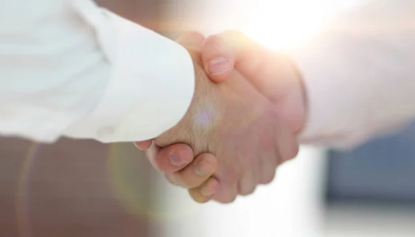 クローズ アップ。ビジネス handshake.business 背景. — ストック写真