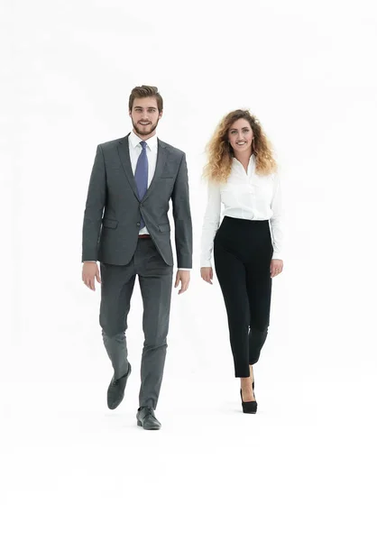 Two successful employee confidently go forward — Stock Photo, Image