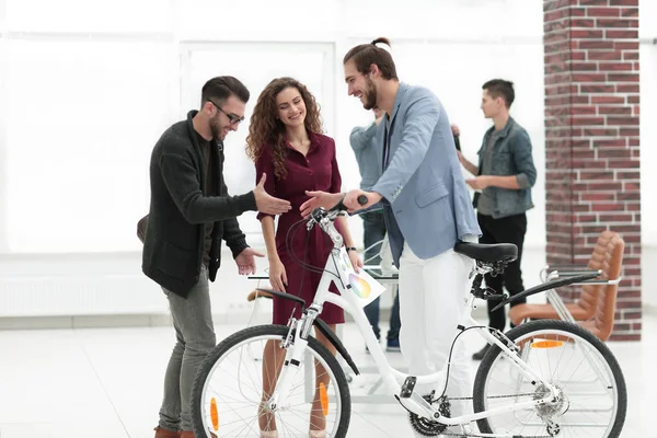 young people buying a new bike