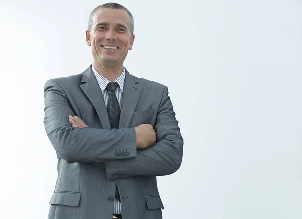 Retrato de primer plano de empresario confiado en camisa y corbata —  Fotos de Stock