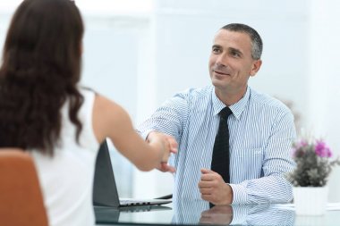 closeup.Handshake Yöneticisi ve istemci