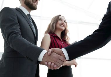 El sıkışma - yapma işadamları iş görgü, congratulatio
