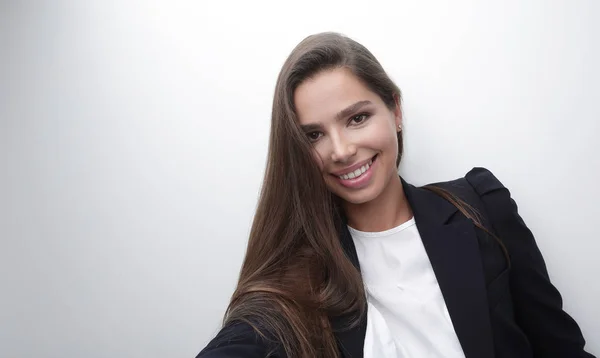 Closeup.friendly young business woman — Stock Photo, Image