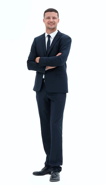 Lächelnder Geschäftsmann im Business-Anzug — Stockfoto