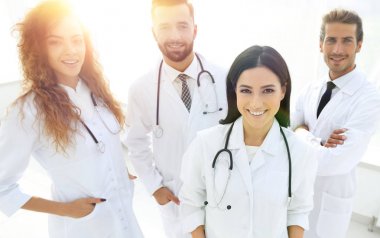 Grup hastane sağlık çalışanları portresi