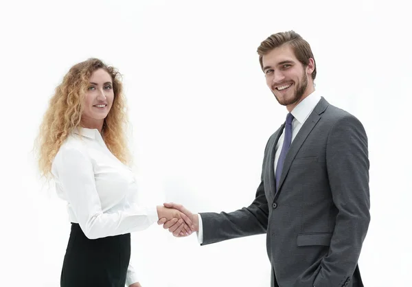 Handschlag Manager und Kunde auf verschwommenem Hintergrund — Stockfoto