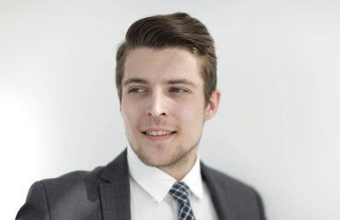 başarılı bir genç adamın closeup.The yüzü