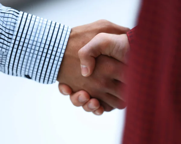 Closeup.Handshake Manager och klienten — Stockfoto