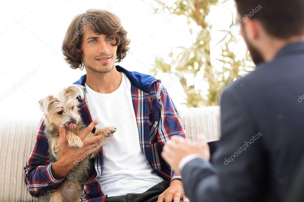 successful guy consulting with his lawyer.