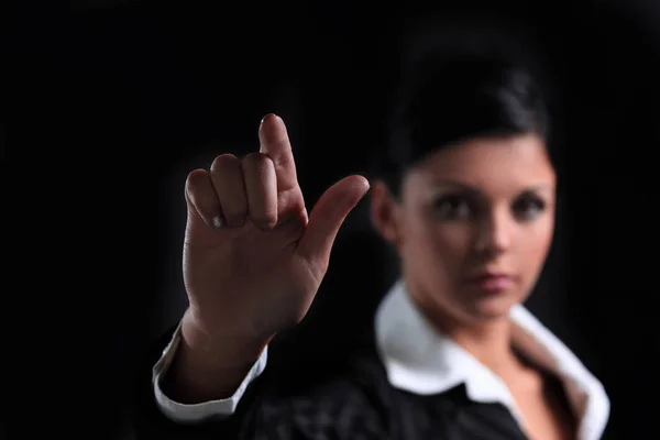 Closeup.Business γυναίκα, τεντώνοντας το χέρι για χειραψία. — Φωτογραφία Αρχείου