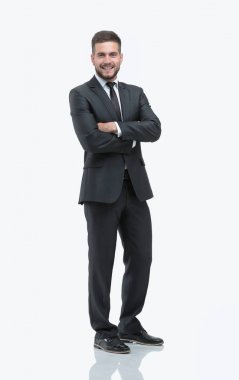 Tam büyüme portre. Kendine güvenen işadamı