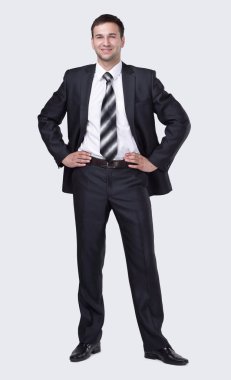 Kendine güvenen işadamı tam growth.portrait içinde