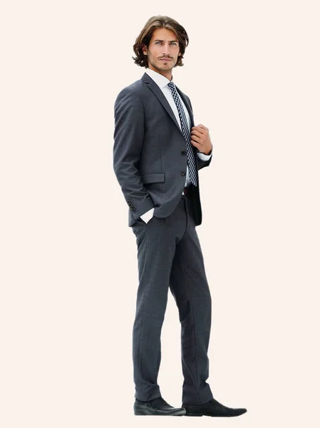 Full length of a fashion male model over white  background. — Stock Photo, Image