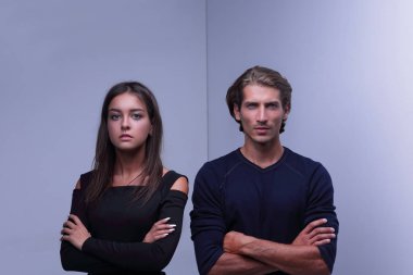 closeup.Serious genç Çift.