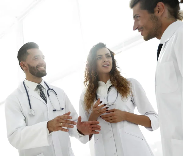 Closeup of a group of doctors discussing — Stock Photo, Image