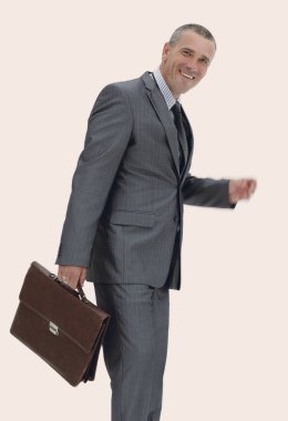 Evrak çantalı içinde tam growth.successful iş adamı