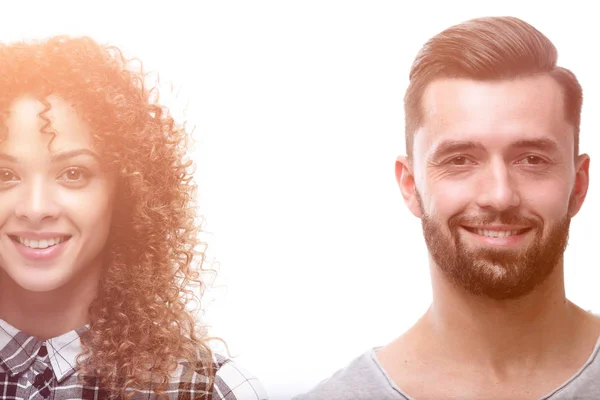 Cara de primer plano de un hombre y una mujer . —  Fotos de Stock