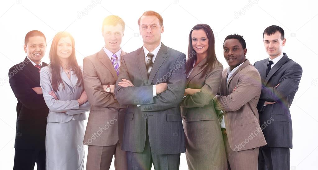 businessman and professional multinational business team