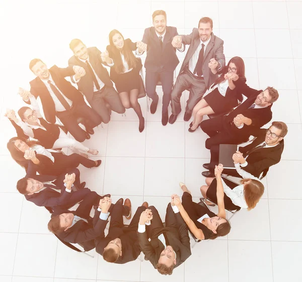 Concept of team building .large successful business team sitting — Stock Photo, Image