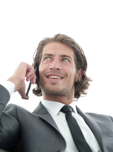 Successful business man talking on a smartphone — Stock Photo, Image