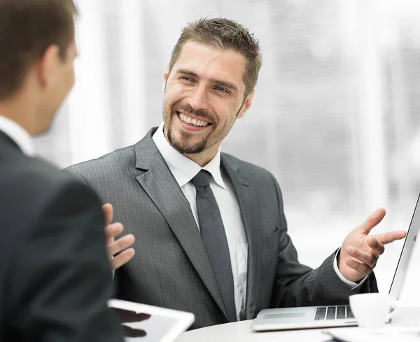 Closeup.business partners discussing business issues — Stock Photo, Image