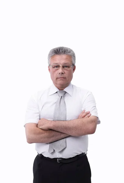 Mature businessman in smart casual wear is looking at camera — Stock Photo, Image