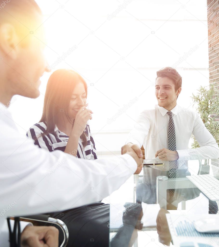 closeup.handshake of business partners