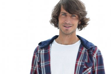 ekose gömlekli şık adam.