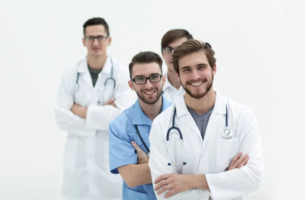 Groupe de médecins à succès .isolated sur blanc — Photo