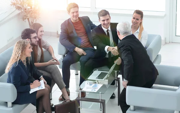 Handshake of business people at a corporate meeting in the offic — Stock Photo, Image