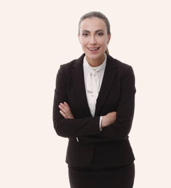 tam büyüme gülümseyen kadın Manager.portrait