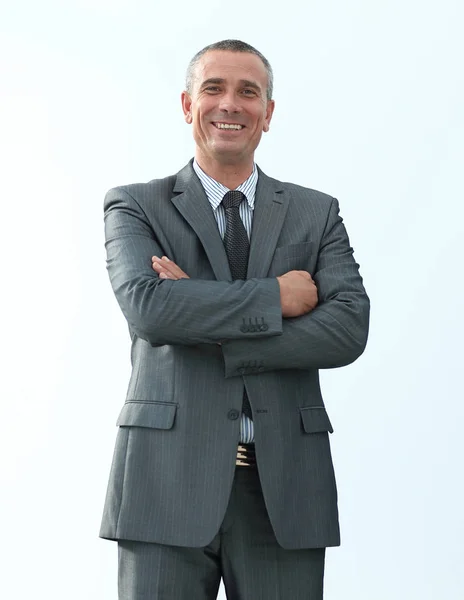 Close-up retrato de empresário confiante em camisa e gravata — Fotografia de Stock