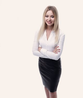 tam büyüme kendine güvenen genç iş kadını yapma portre bir 