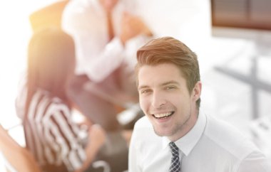 closeup.Young çalışan şirket