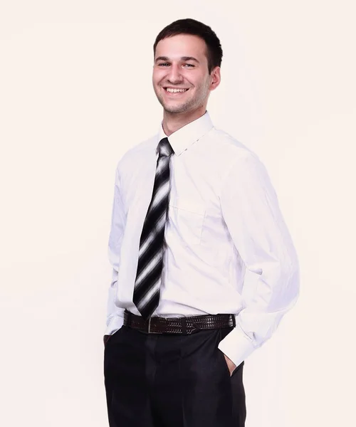 In full growth.portrait of a smiling businessman — Stock Photo, Image