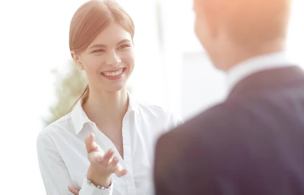 Business woman talking with a colleague.. — Stock Photo, Image